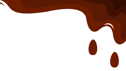 melted chocolate dripping on white background