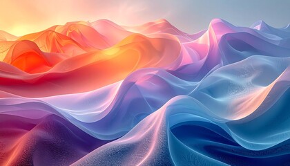 Abstract landscape of flowing, vibrant colors