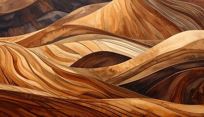 Abstract landscape of layered, flowing earth tones