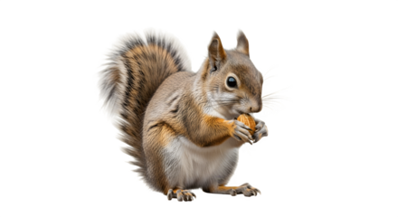 Squirrel holding a nut showcasing its natural habitat and behavior detailed fur.