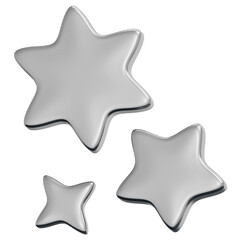 3D Chrome Sparkle Star Icon