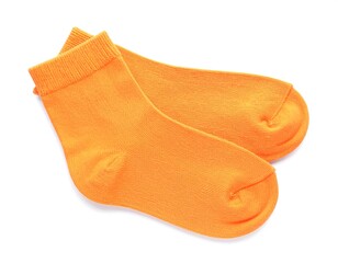 Pair of bright orange children's socks
