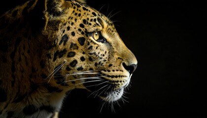 Obraz premium Close-up profile of a leopard (1)
