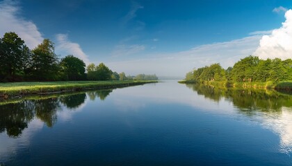 Fototapeta premium Calm Water By An Inlet With Trees In The Background