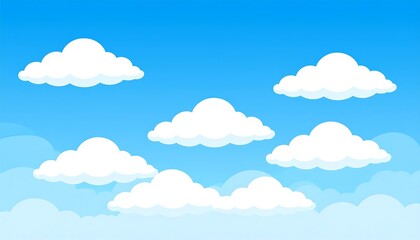 Cartoon clouds in a blue sky