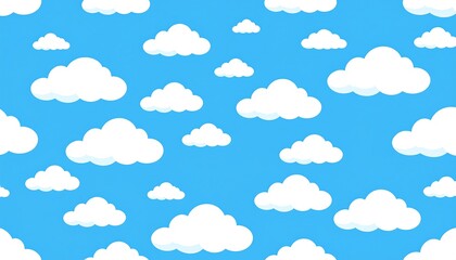 Cartoon clouds on a blue background