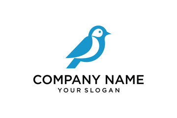 Blue bird logo design element
