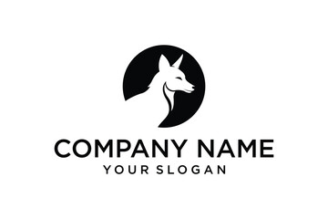 Fox head silhouette logo design element