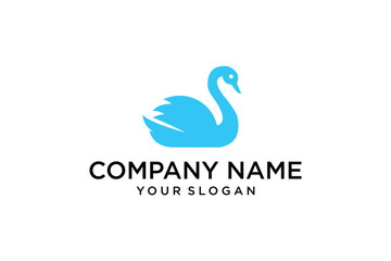 blue swan logo design element