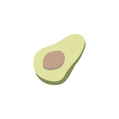 Fresh Avocado Halve with Seed Isolated on White Background, Healthy Food