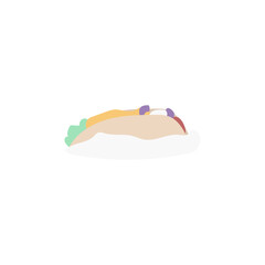 Isolated taco illustration on a clean white background, perfect for food-related content