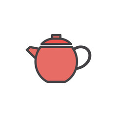 Illustration of a teapot on a white background, graphic design