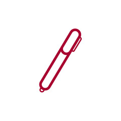 Minimalist red felt-tip marker pen linear icon for creative design concepts