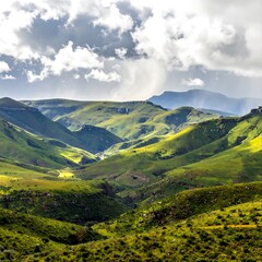 Panoramic mountain vista