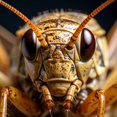 Close-up of a grasshopper's head (1)