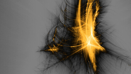 Dramatic Abstract Energy Flowing Fractal Light Lines Background

