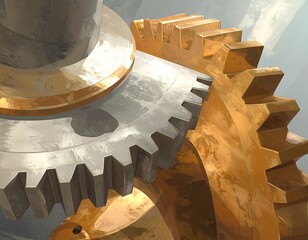 Close-up view of intricate gears