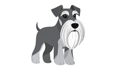 Cartoon grey dog, standing pose