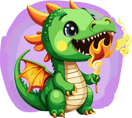 Fototapeta premium dragon cartoon smile fry