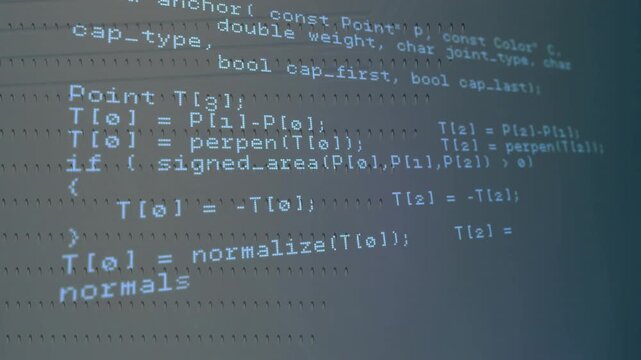 Startup camera tilting and panning down right while revealing C++ HTTP geometry code