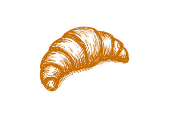Croissant hand drawn sketch vector illustration