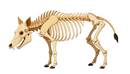 Cartoon pig skeleton illustration