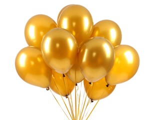 Cluster of golden metallic balloons