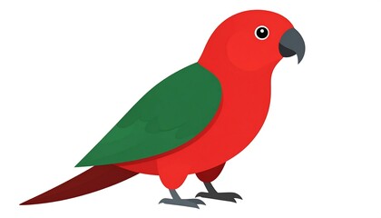 Cartoon red and green parrot