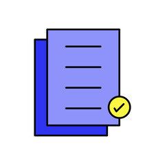 Document with a checkmark indicating successful completion or approval of tasks