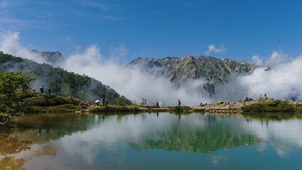 日本：八方池／北アルプスが反射する池【八方尾根】長野県白馬村