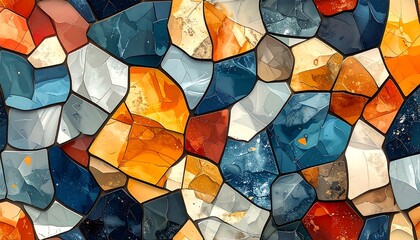 Abstract mosaic of irregular stone shapes