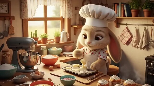 Bunny Baker - A Whimsical Easter Treat in the Kitchen.