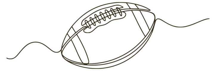 Minimalist continuous line drawing of an American football sport game