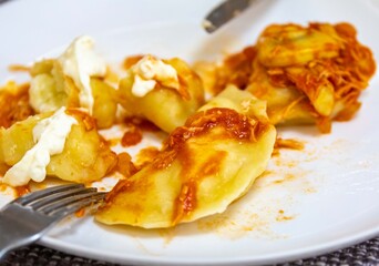 The best and most traditional Ukrainian food known as perohê, verenyky or pierogi