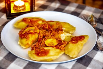 The best and most traditional Ukrainian food known as perohê, verenyky or pierogi