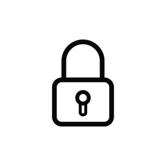 Simple Black Padlock Icon: Security, Privacy, and Protection Symbol.