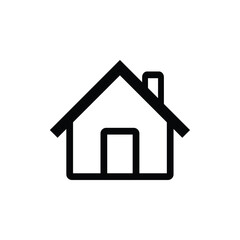 Fototapeta premium Simple Black House Icon: Minimalist Home Symbol, Clean Design, Modern Style