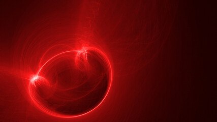 Red fractal energy wave on dark abstract background

