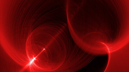 Red fractal energy wave on dark abstract background