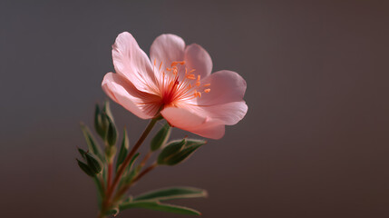 Potentilla Flower Blossom: A delicate, radiant potentilla flower blooms, its soft pink petals catching the light. Capturing the simplicity and delicate beauty of nature.