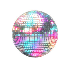 Luxury Disco Ball with Brilliant Mirror Cuts on Transparent Background