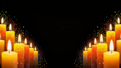 The candles burning on both sides represent the concepts of commemoration, hope, and warmth, suitable for commemorative activities or scenes that convey hope.
