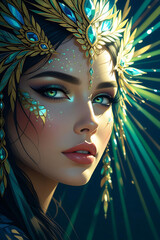 Fantasy Anime Girl Portrait – Digital Art Illustration