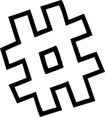 Obraz premium Minimalist large hashtag symbol in bold black outline, perfect for social media, digital content, and modern communication concepts.