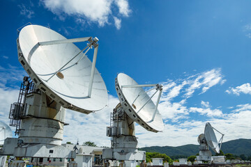 Parabona antenna for receiving radio waves in space at Nobeyama, Nagano Prefecture, Japan.