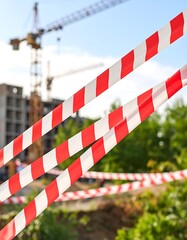 Construction site barricaded with caution tape