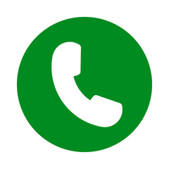 Green circle icon with white telephone receiver symbol