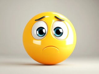 Fototapeta premium Emoji with protruding eyes Emotion 3d cartoon icon Yellow round emoticon Vector illustration