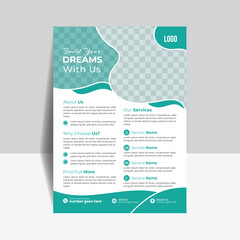Modern Organic Construction Flyer Design Template