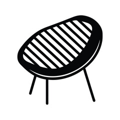 Silhouette of a Barbecue Grill cooking outdoor cooking
